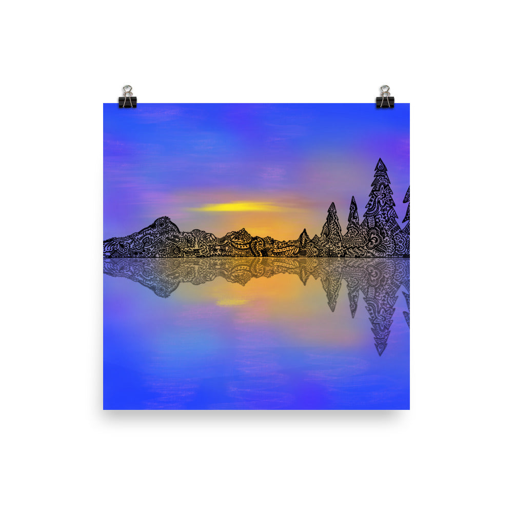Lake Sunset Reflection Print