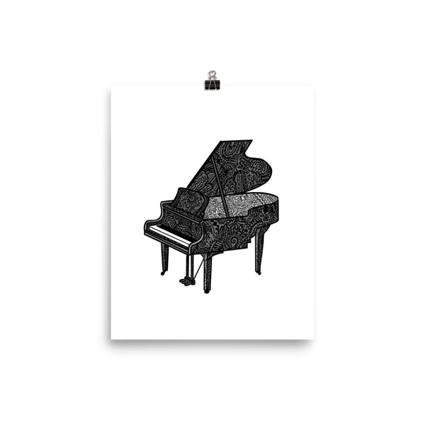 Piano Zentangle Print