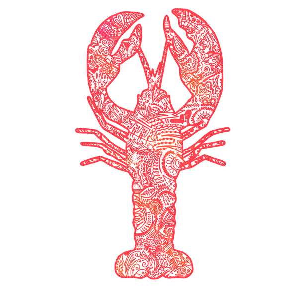 Lobster Zentangle Print