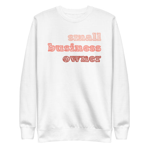 Small Business Owner Fleece Pullover - Peach Lettering