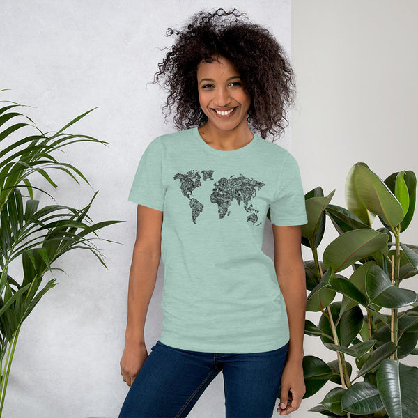World Map Short-Sleeve Unisex T-Shirt